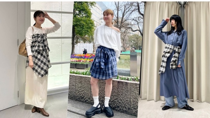 把襯衫變裙子超時髦！特搜日本街頭女生最愛「格紋襯衫裙 X 4LOOK 」點亮搶眼細節