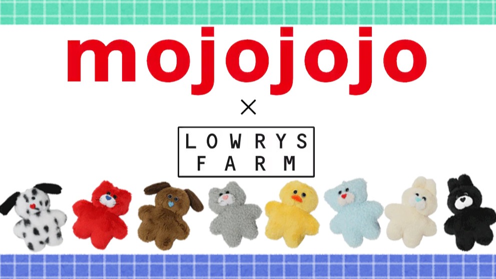 日系服飾品牌與人氣玩偶品牌的夢幻聯名「LOWRYS FARM X mojojojo」，快來入手可愛動物們吧