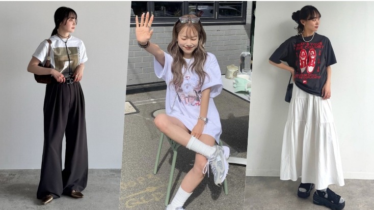 2025夏季穿搭推薦！以印花TEE混搭4款單品營造夏氛日系街頭時尚
