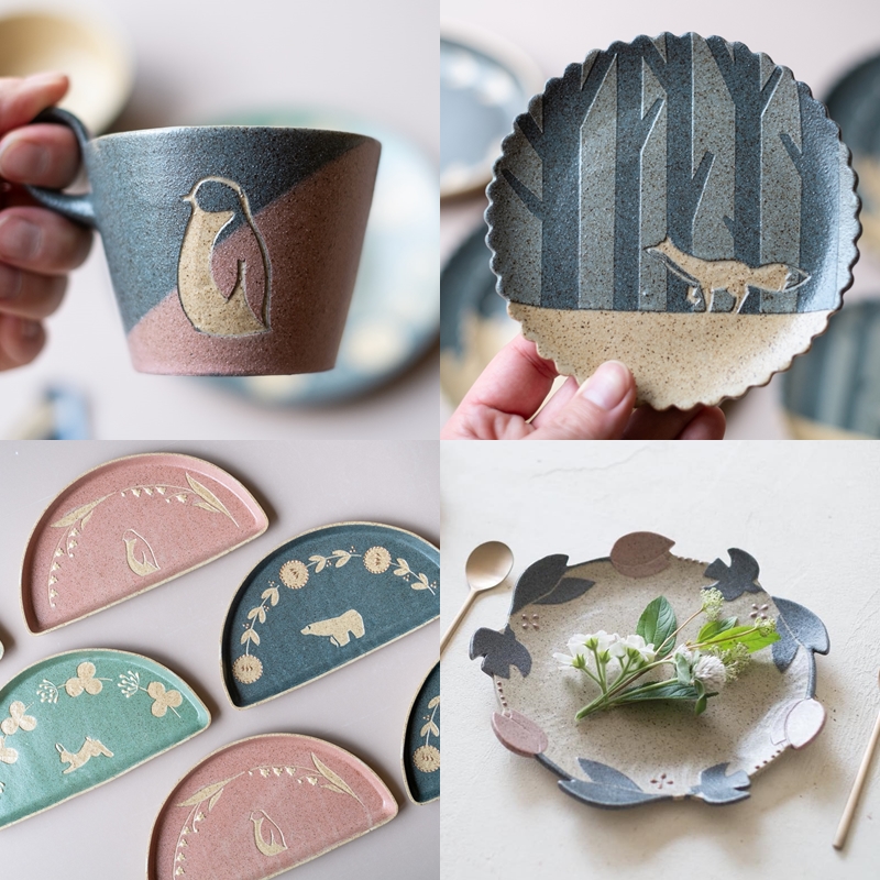 日本「苔色工房」藝術家＆作品介紹！在食器上跳躍的色彩與動物們