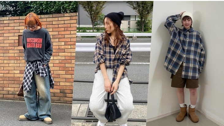 2024冬季日本女生都在穿「寬鬆格紋襯衫」！以4種混搭術打造日系率性街頭印象