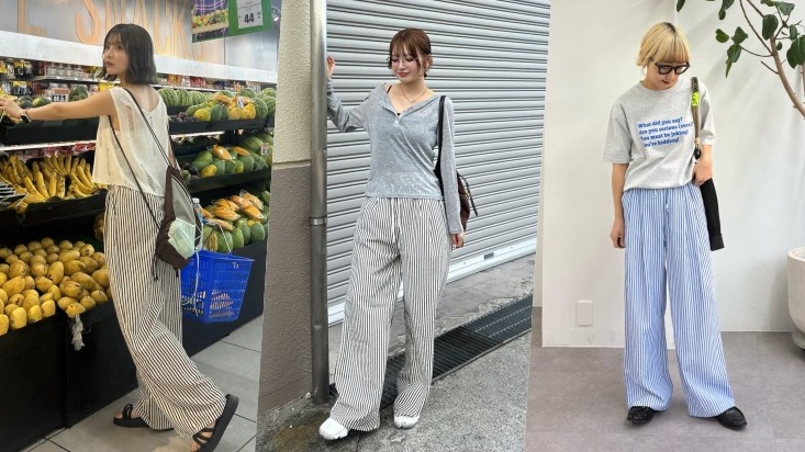 2026夏季外出懶得想搭配？一件直條紋褲展現4套率性休閒的日系印象