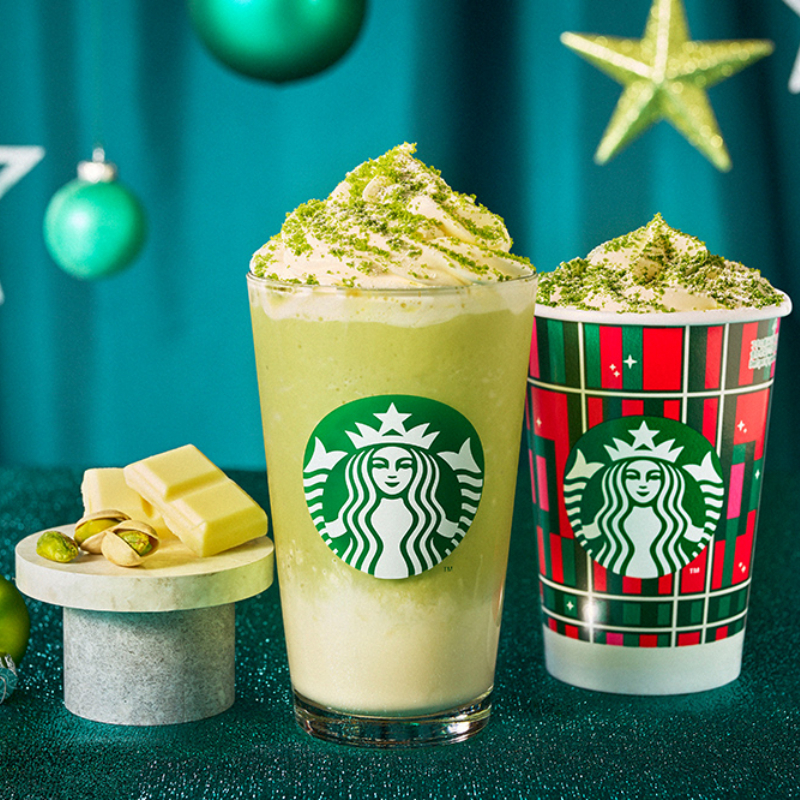 日本星巴克聖誕飲品第二彈,開心果成為主打星!