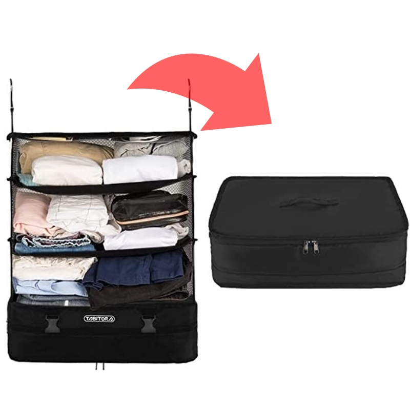日本話題的旅遊行李壓縮神器「TABITORA可吊掛旅行收納袋」熱銷中，收納掛起實在太方便啦！