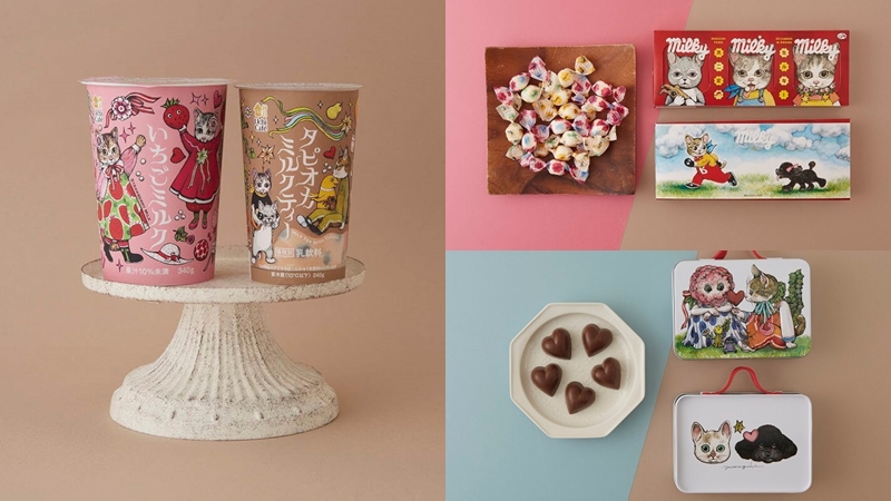 LAWSON × 樋口裕子聯名推出超可愛商品！不二家牛奶糖、愛心巧克力換上全新貓貓系列包裝