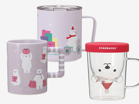 星巴克_2021聖誕節_白熊系列商品_雙層玻璃杯_馬克杯_鋼杯