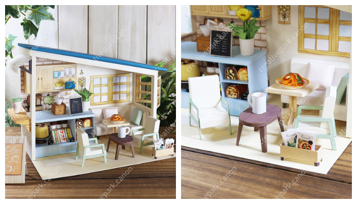 日本佳能_Canon_紙模型_袖珍模型_miniature_微型模型_咖啡店