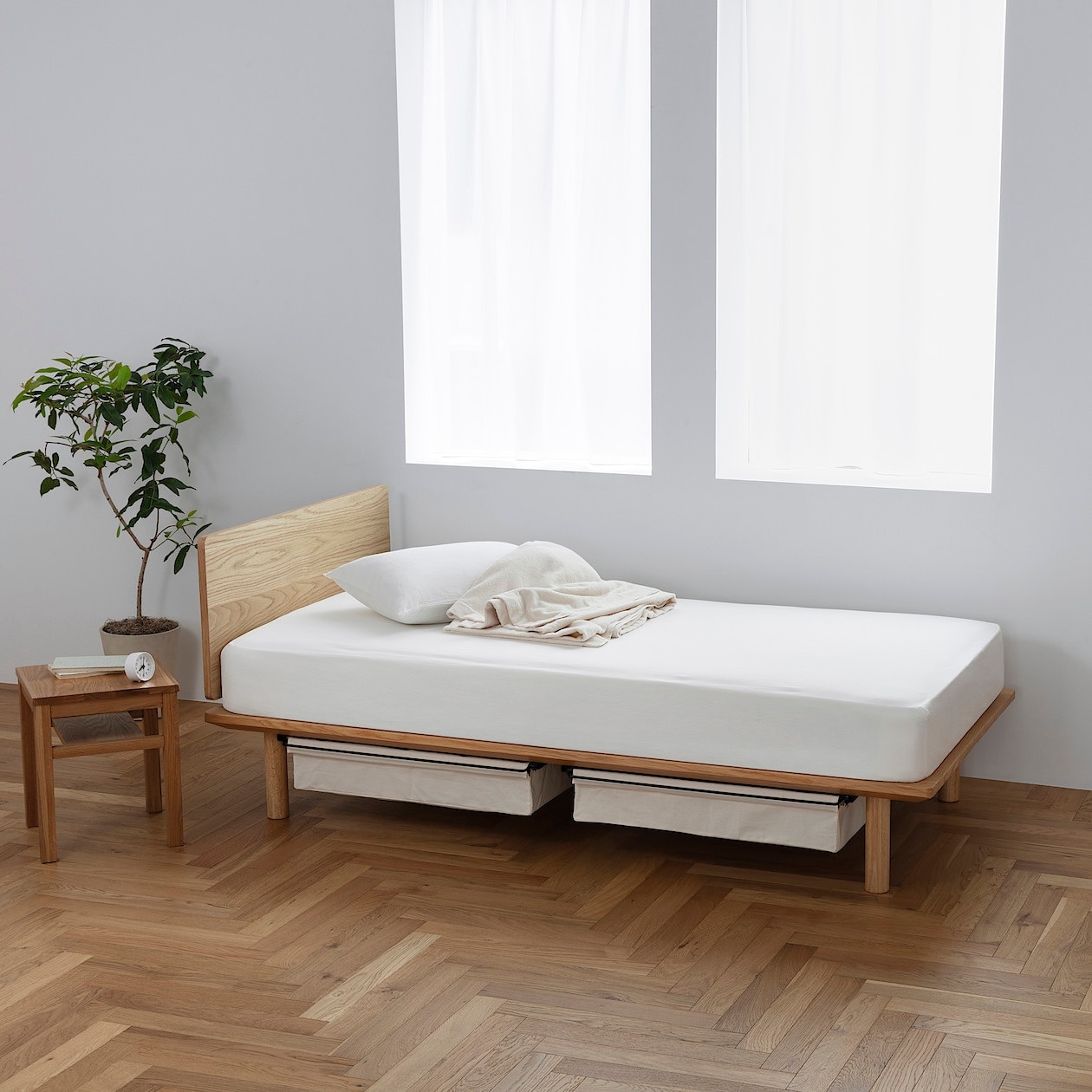 送料無料・選べる4個セット 【無印良品】2022.11購入・木製ベッド