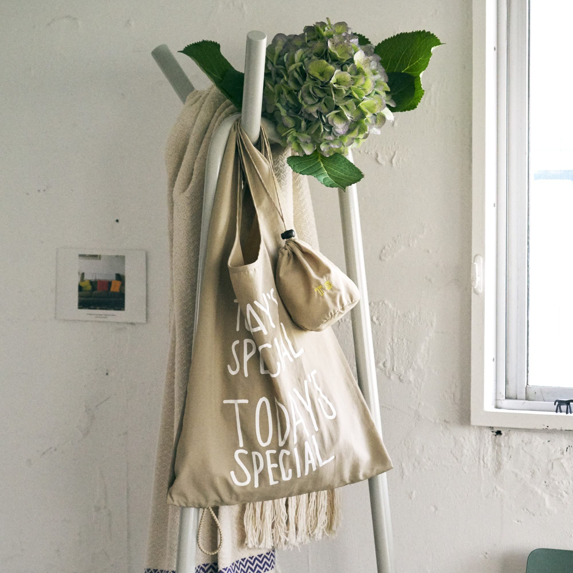 購物提袋（附束口收納袋）BEIGE