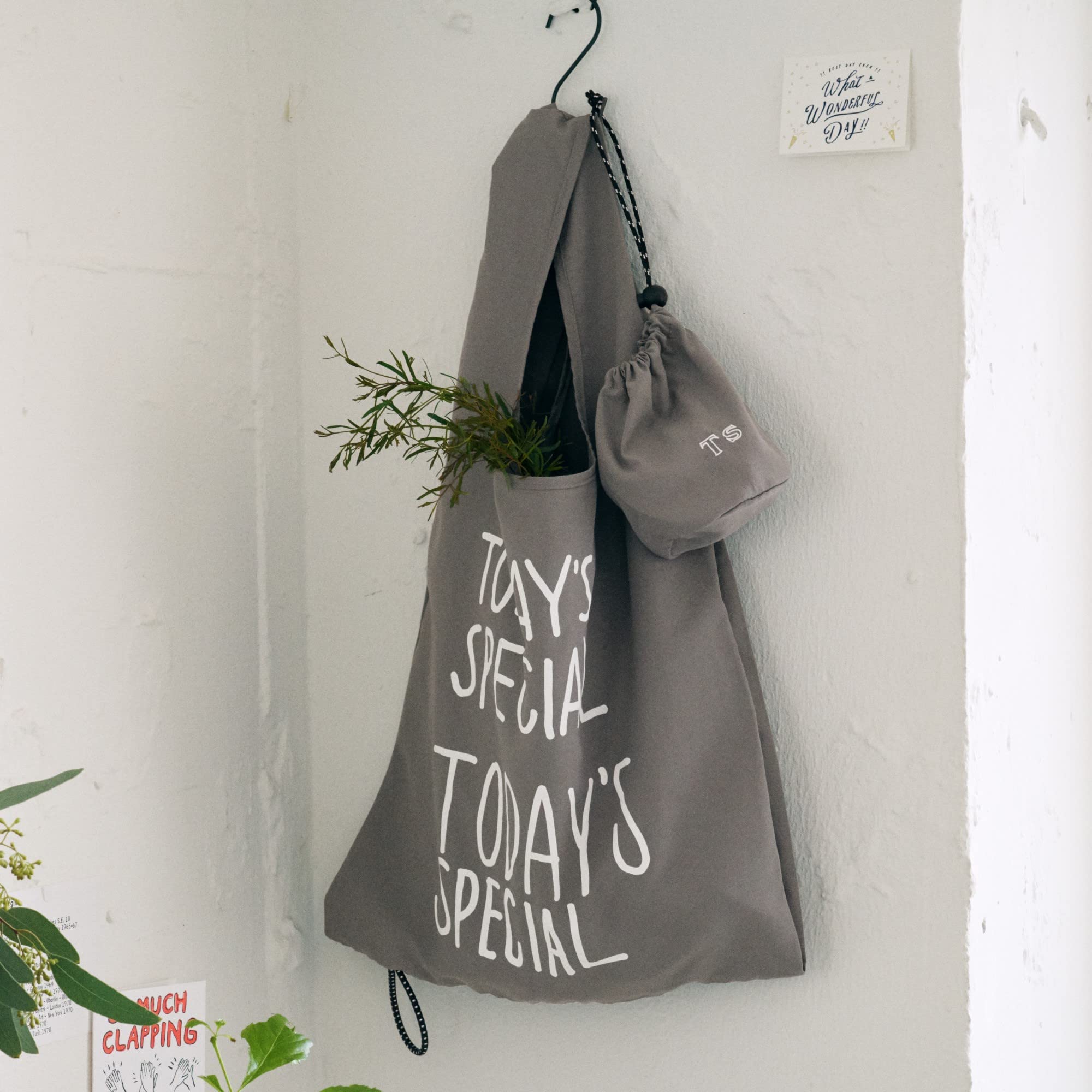 購物提袋（附束口收納袋）GRAY