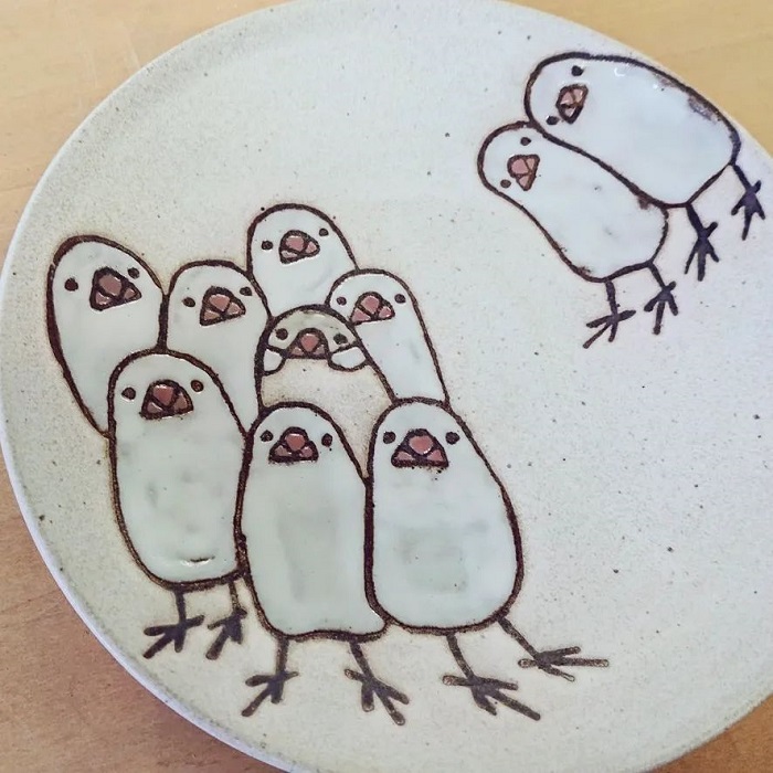 陶房呑器 文鳥作品