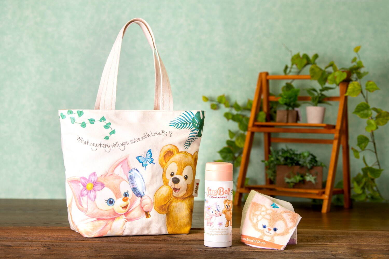 東京迪士尼海洋_達菲與他的好朋友_麗娜・貝爾_肩包_保溫壺_手帕