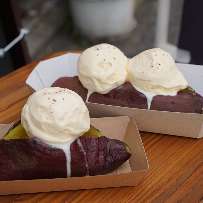 香草冰淇淋烤紅芋