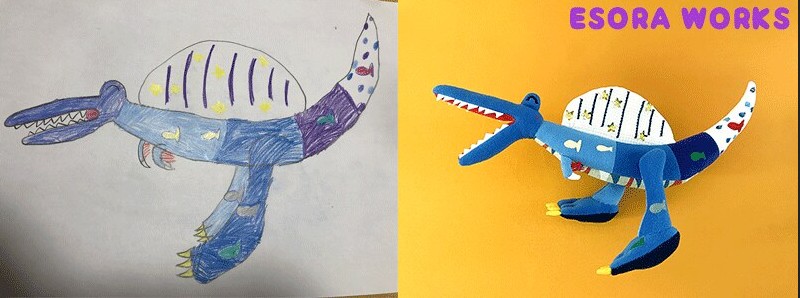 ESORAWORKS_把畫變娃娃_恐龍