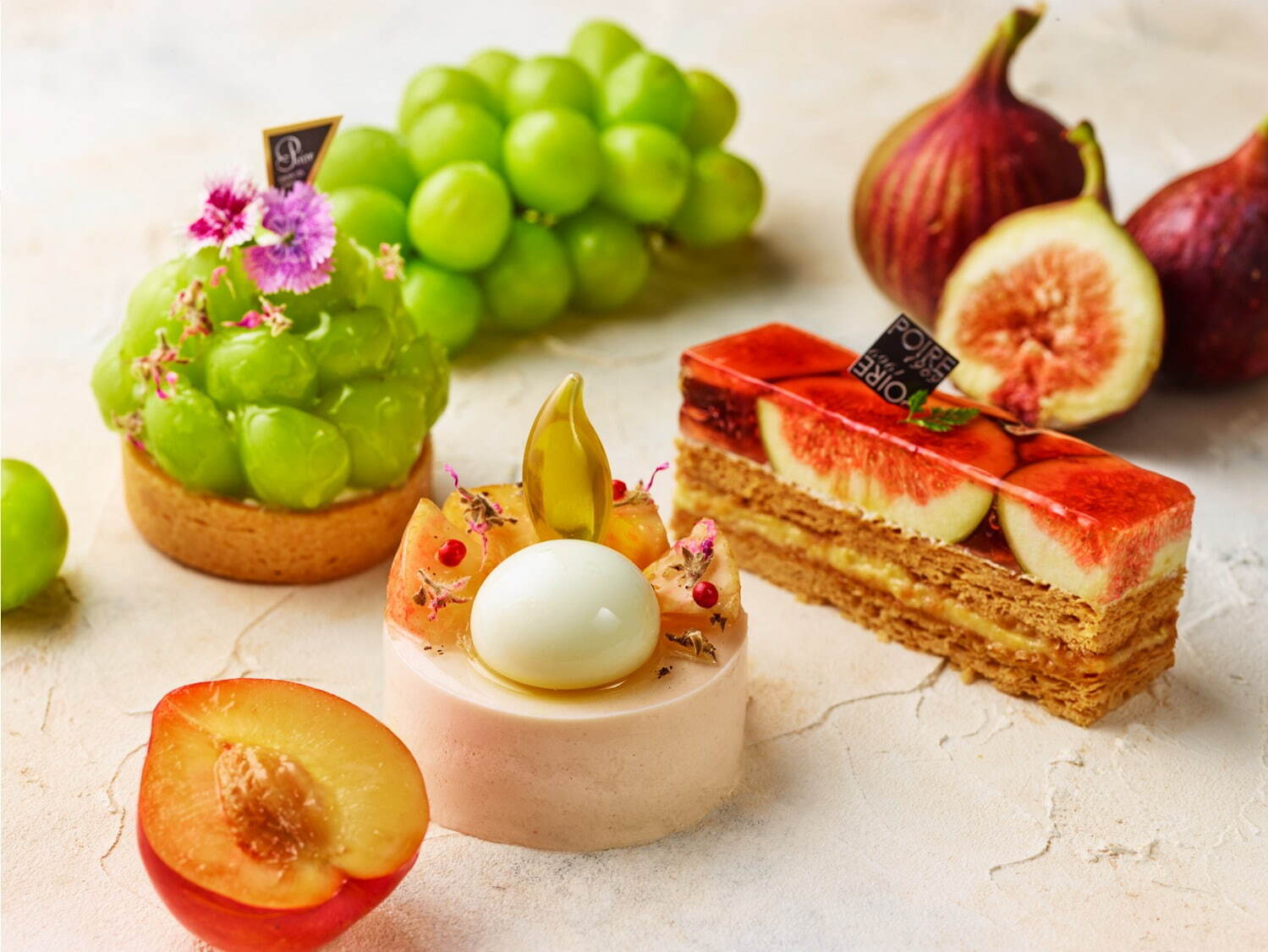 2022年8月_美麗甜點_麝香葡萄塔_桃子卡布里莎_無花果千層派