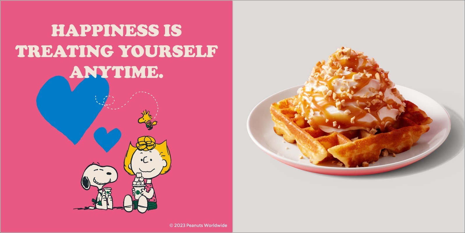 星巴克_史努比_花生家族_美式鬆餅_焦糖_椒鹽捲餅_蝴蝶脆餅