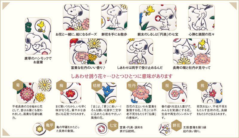 淺草文庫_高級牛革製長夾_snoopy_花紋含義