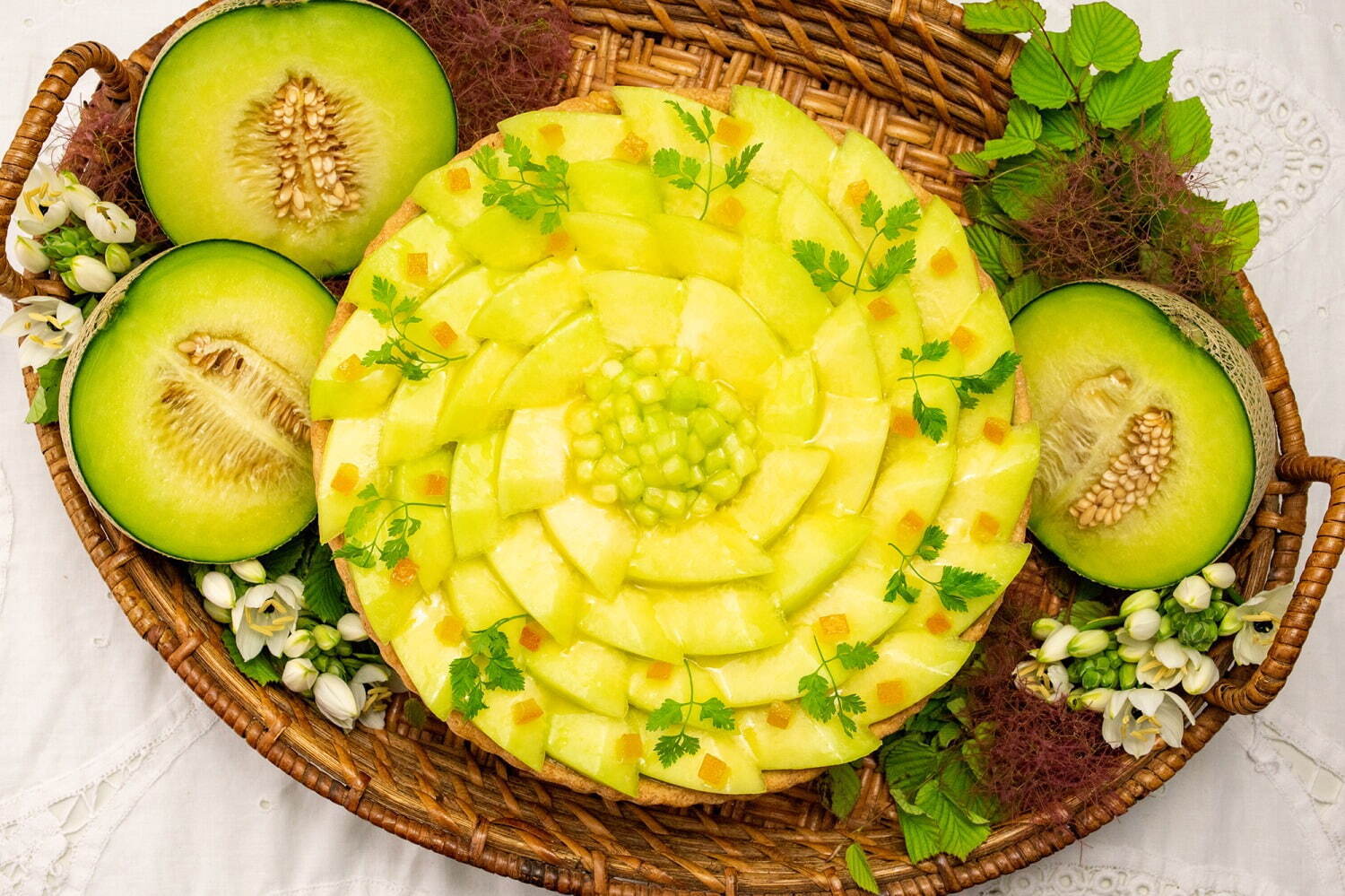 Quil fait bon_水果塔_哈蜜瓜與牛奶慕斯塔~橘子風味~