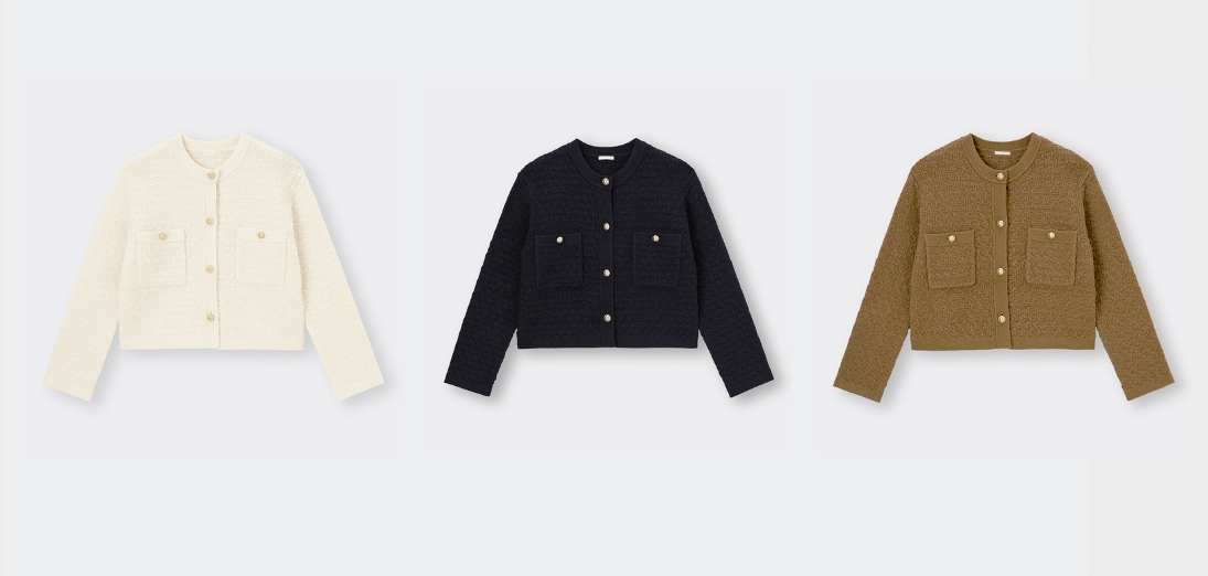 女裝雙口袋針織外套