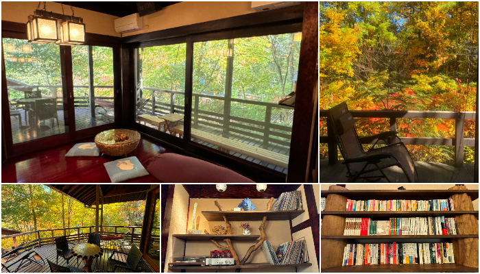 SOBAHAOUSE 安曇野_客廳_露台_書架_音響