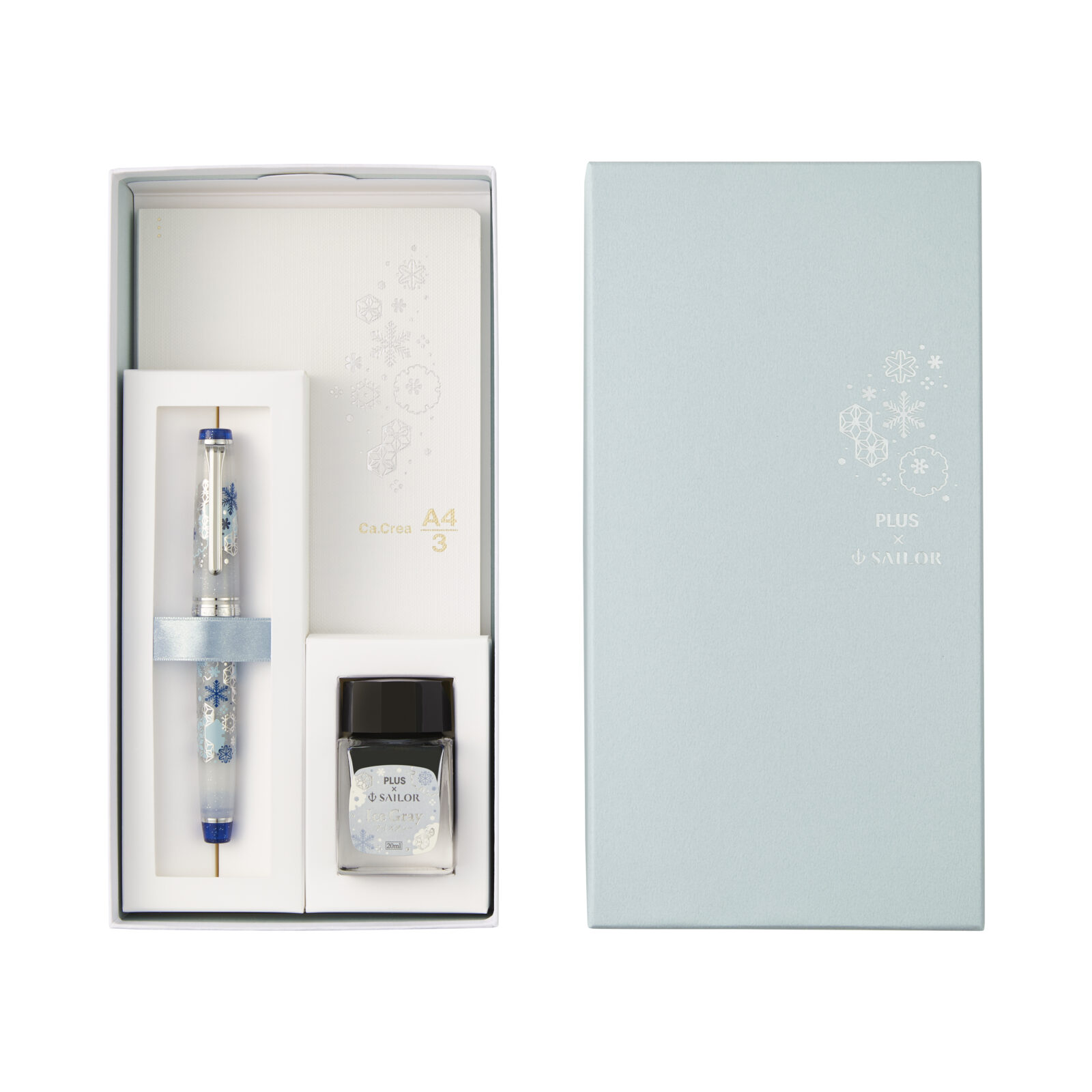 PLUS×寫樂聯名「初雪」鋼筆墨水組