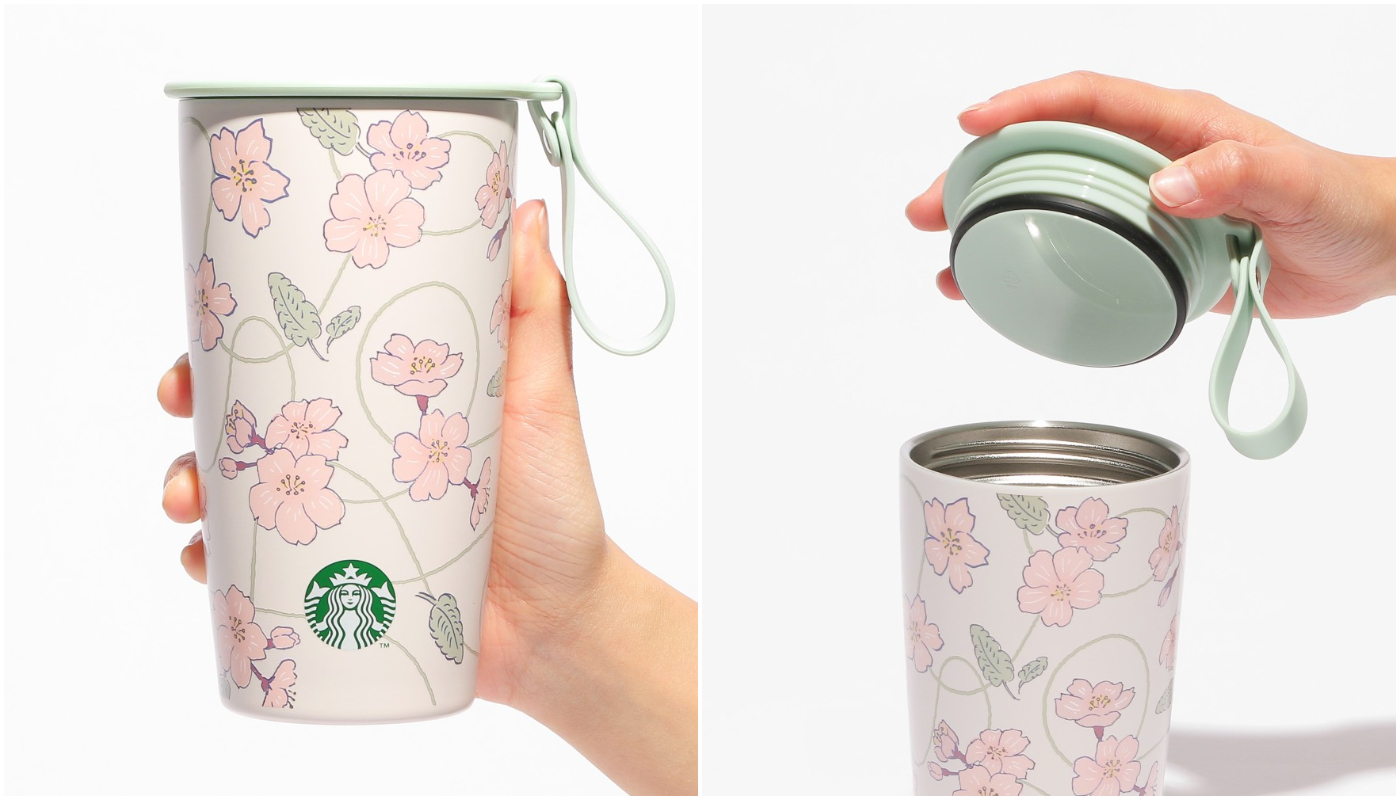 日本星巴克_櫻花季_SAKURA2024 ストラップカップシェイプステンレスボトル_SAKURA2024 帶提帶杯狀不鏽鋼瓶