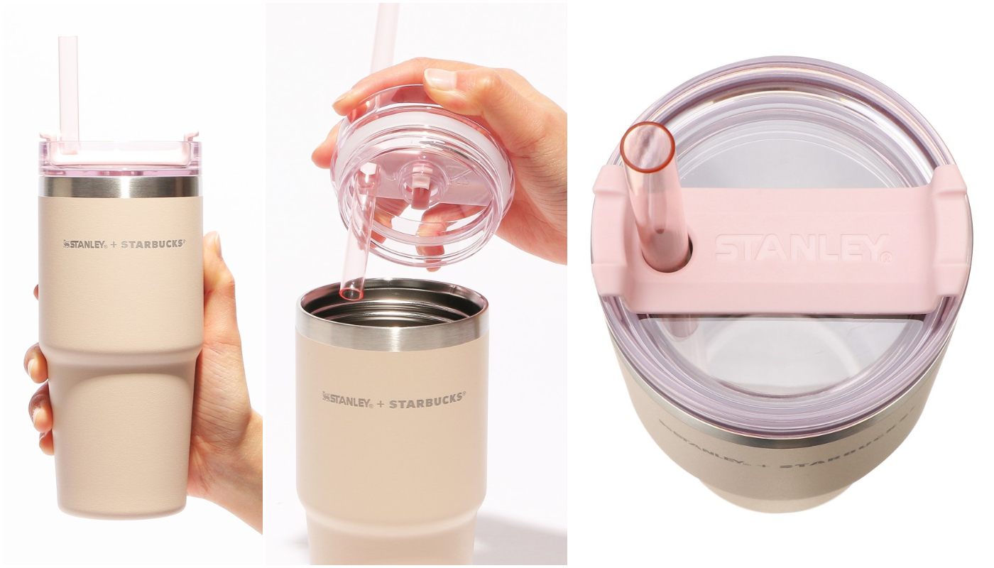 日本星巴克_櫻花季_3WAY ステンレスタンブラー STANLEY ベージュ_三用不鏽鋼隨行杯 STANLEY 米色
