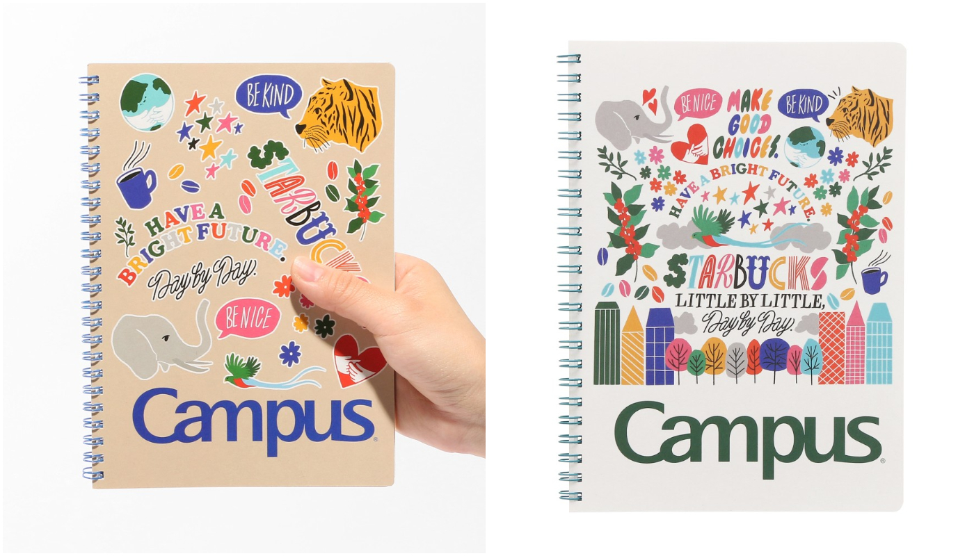 日本星巴克_スターバックスキャンパスリングノートホワイトグリーン_星巴克 CAMPUS 線圈筆記本