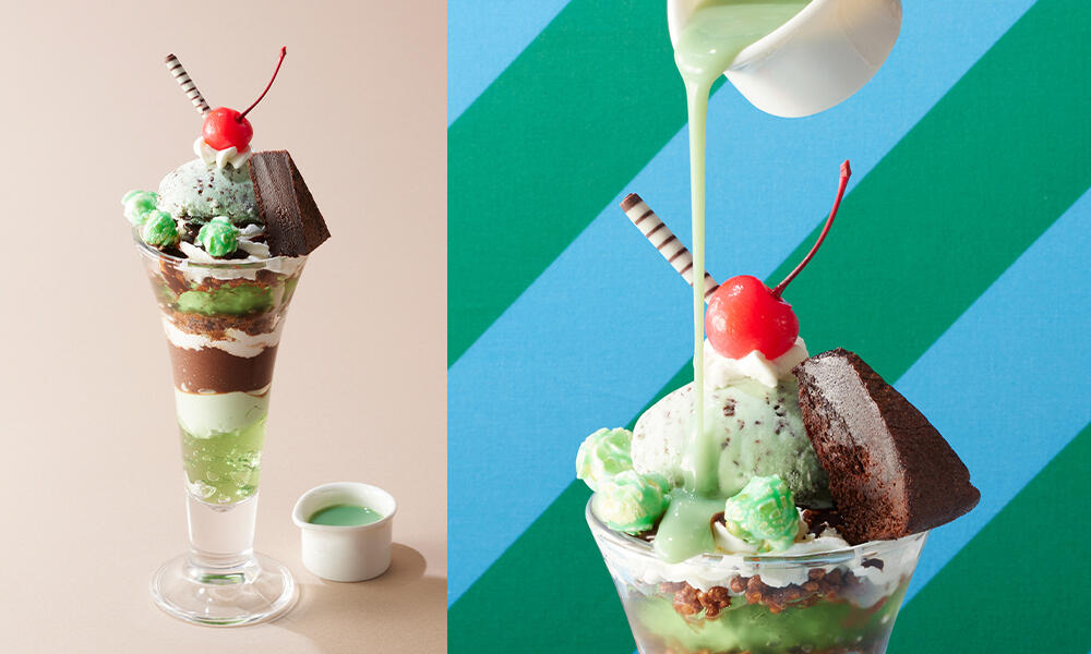 チョコミン党パフェ