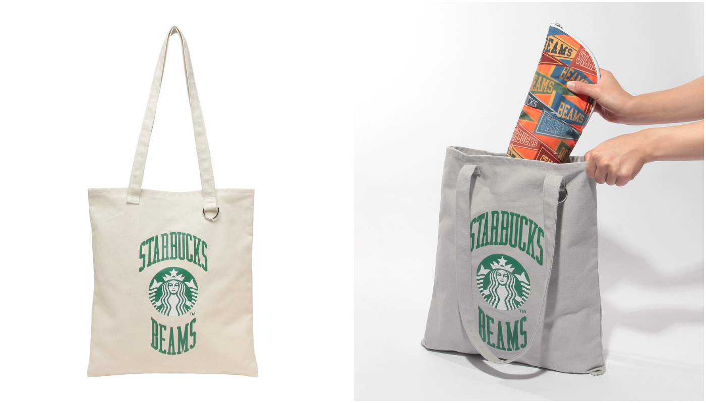 日本星巴克_[オンラインストア販売] BEAMS トートバッグ College Design／[線上販售] BEAMS 托特包 College Design（共 2 色）