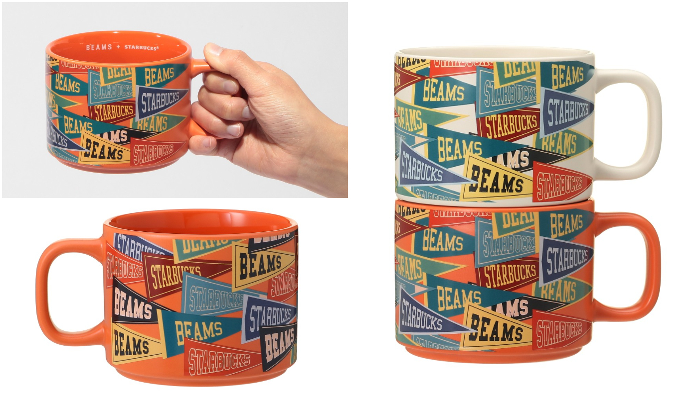 日本星巴克_[オンラインストア販売] BEAMS リサイクルセラミックマグ Pennant Design ／[線上販售] BEAMS 回收再利用陶瓷馬克杯 Pennant Design（共 2 色）
