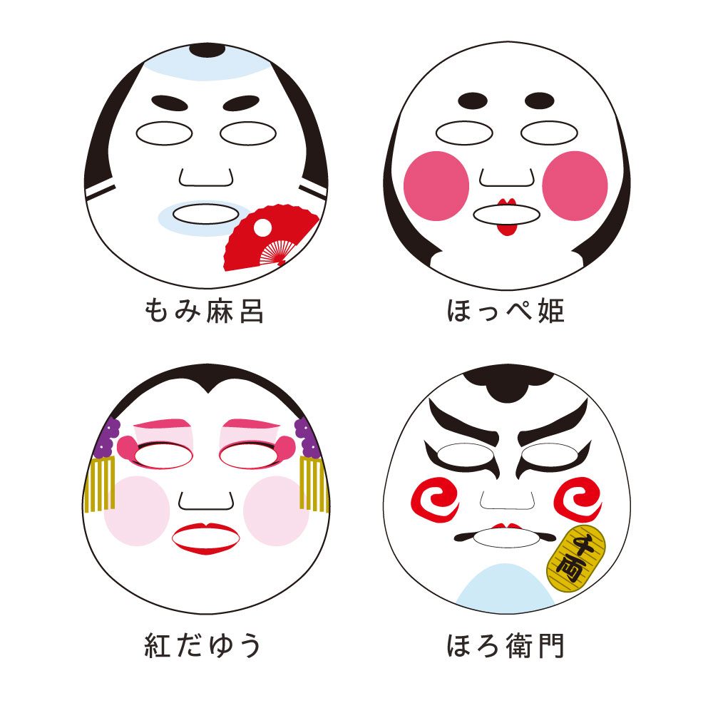 SUNSMILE_ART MASK_藝術面膜_造型面膜_日本製伴手禮_江戶面膜_四款樣式