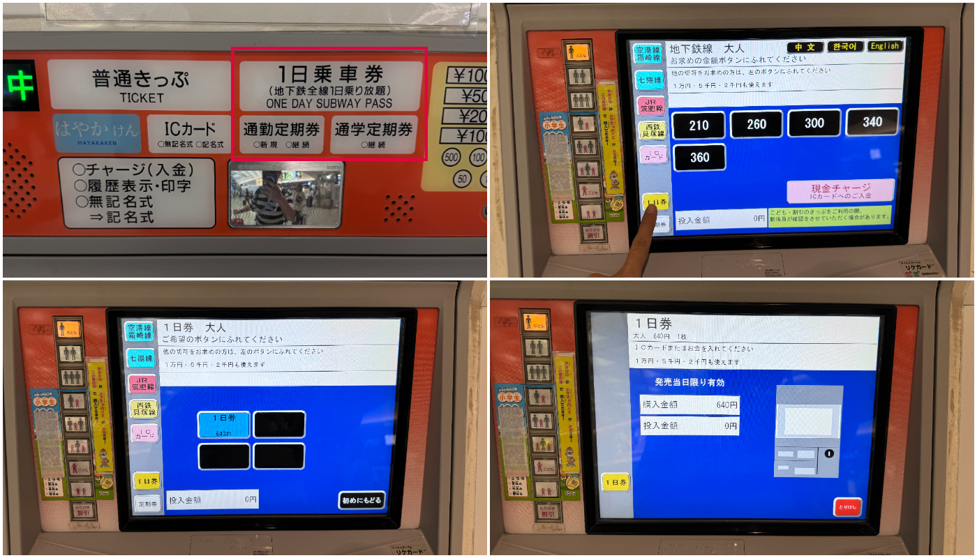 福岡地鐵一日券_購票方式