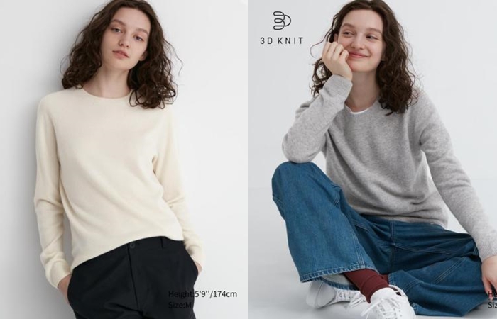 UNIQLO 3D織法喀什米爾圓領毛衣