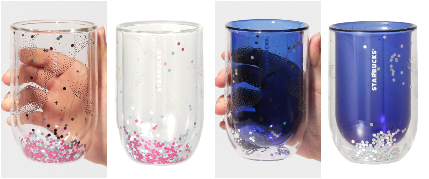 日本星巴克_STARBUCKS_BRIGHT HOLIDAY_ホリデー 2024 ダブルウォール耐熱グラスオーロラネイビー_HOLIDAY 2024 雙層耐熱玻璃極光海軍藍