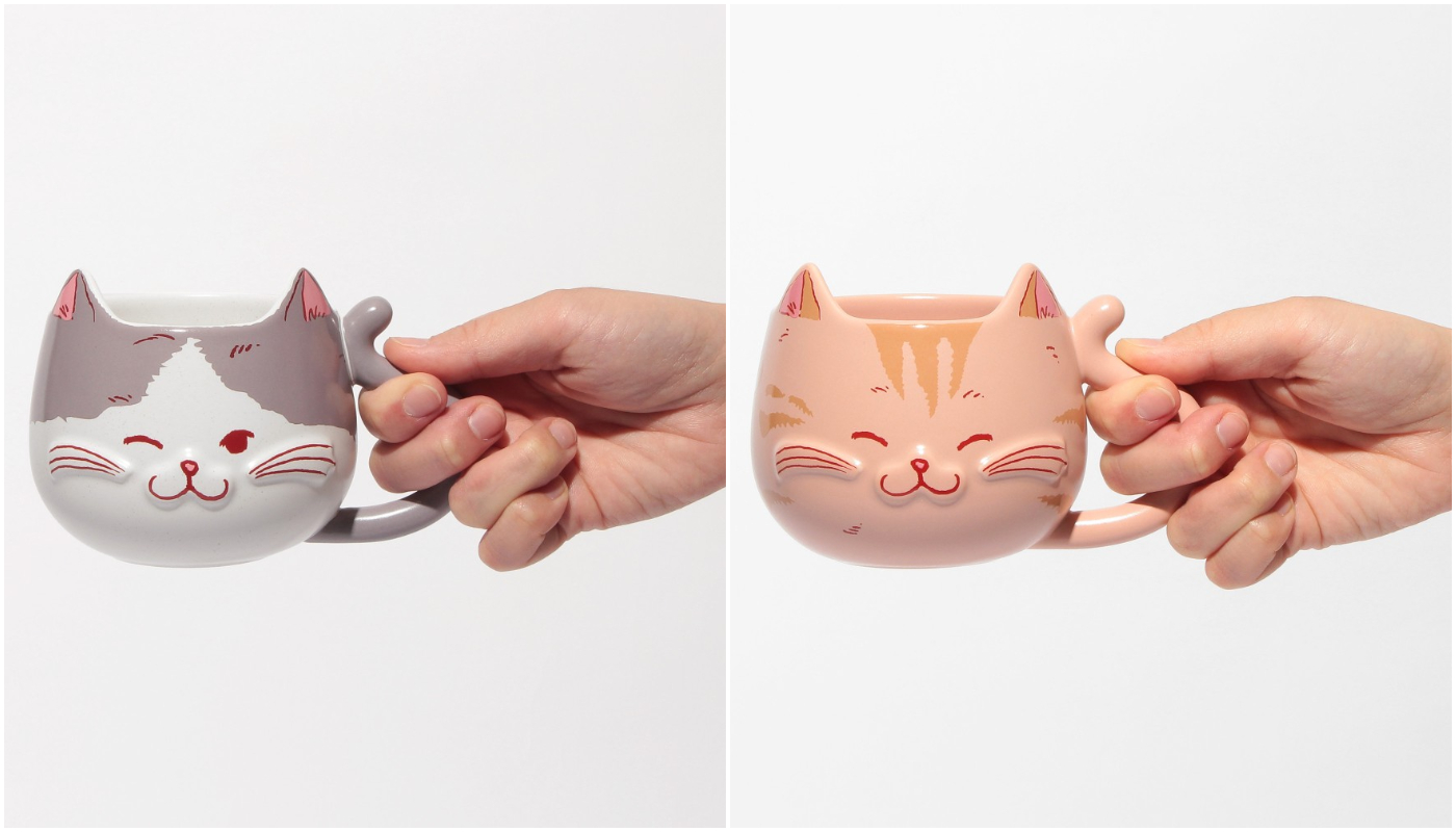 日本星巴克_STARBUCKS_HAVE A LOVELY DAY_ バレンタイン 2025 マグキャットフェイスグレー_情人節 2025 貓臉馬克杯