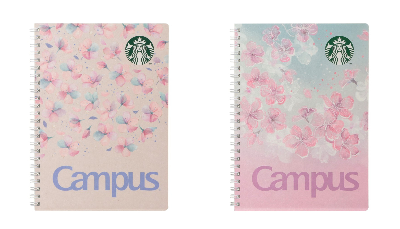 日本星巴克_STARBUCKS_SAKURA DAYTIME_SAKURA2025 スターバックスキャンパスリングノートベージュ／櫻花 2025 STARBUCKS CAMPUS 筆記本 淡褐色／漸變色