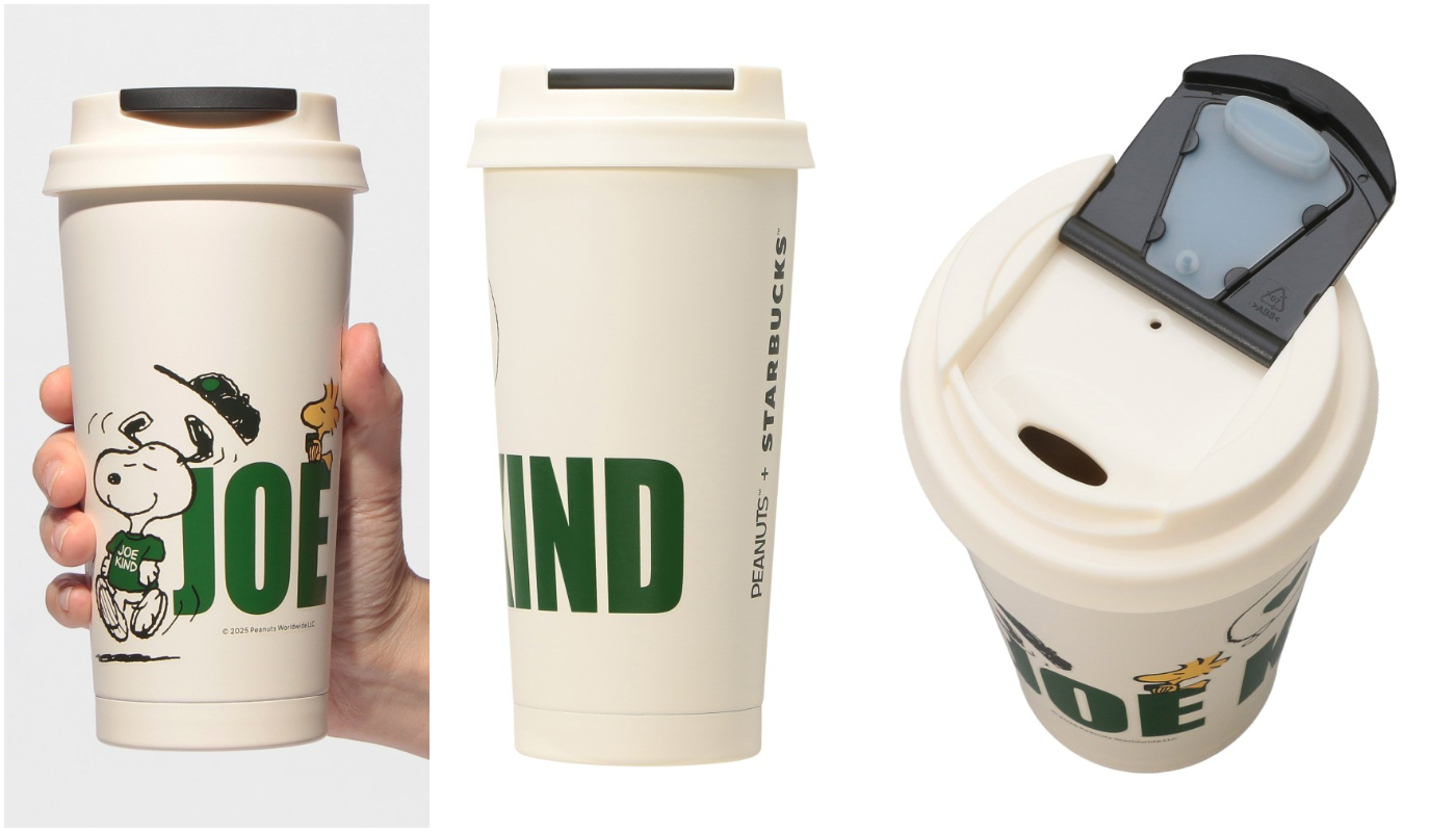 สินค้าใหม่จากการร่วมมือของสตาร์บัคส์_PEANUTS_PEANUTS ステンレス TOGO タンブラー ホワイト_PEANUTS กระบอกน้ำแบบฝาสีขาว