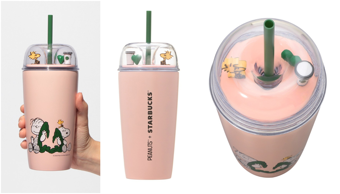 สินค้าใหม่จากการร่วมมือของสตาร์บัคส์_PEANUTS_PEANUTS ステンレスコールドカップ ピンク_PEANUTS กระบอกน้ำสีชมพู