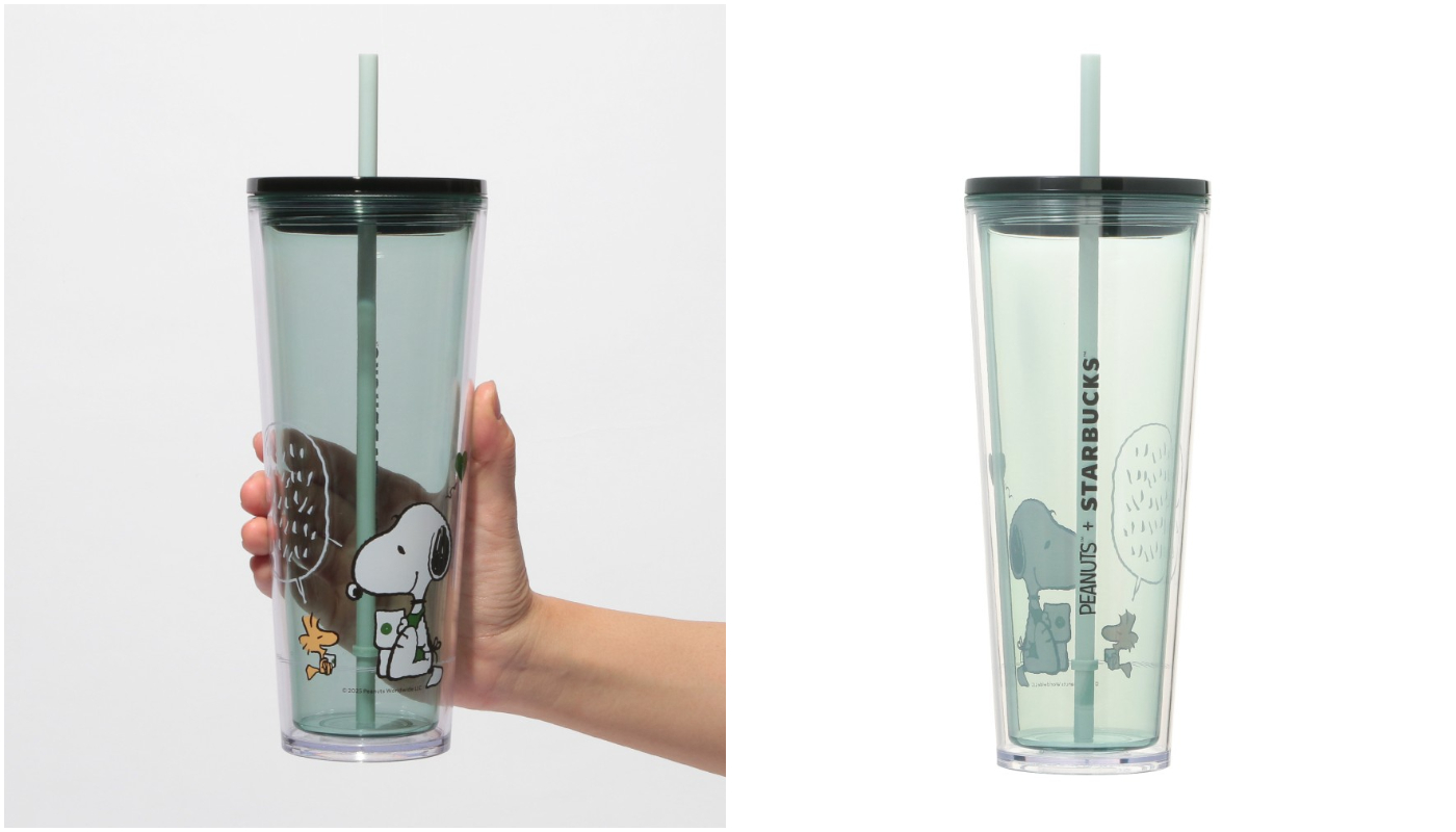 สินค้าใหม่จากการร่วมมือของสตาร์บัคส์_PEANUTS_PEANUTS コールドカップ ブルー_PEANUTS กระบอกน้ำสีฟ้า