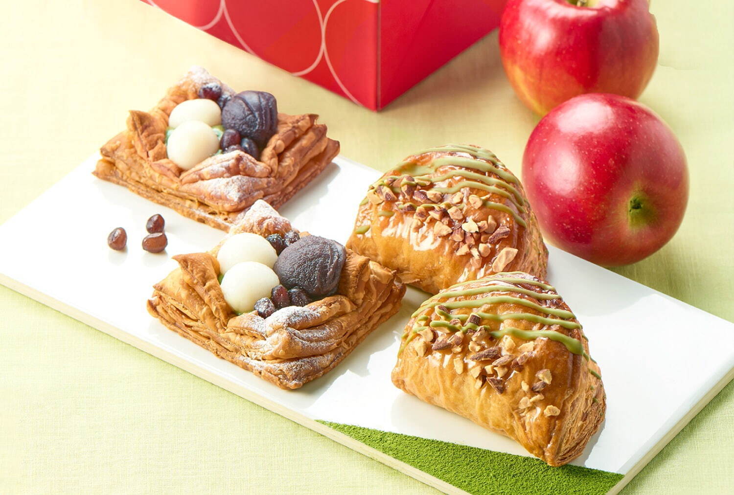 2025年4月_美麗甜點_RINGO_新鮮出爐的卡仕達蘋果派 天龍抹茶