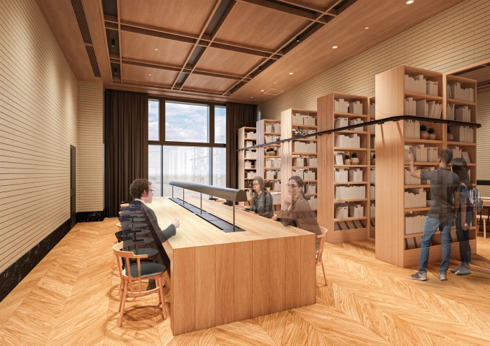 IN THE LIBRARY hotel and books TOKOROZAWA大廳:the big table