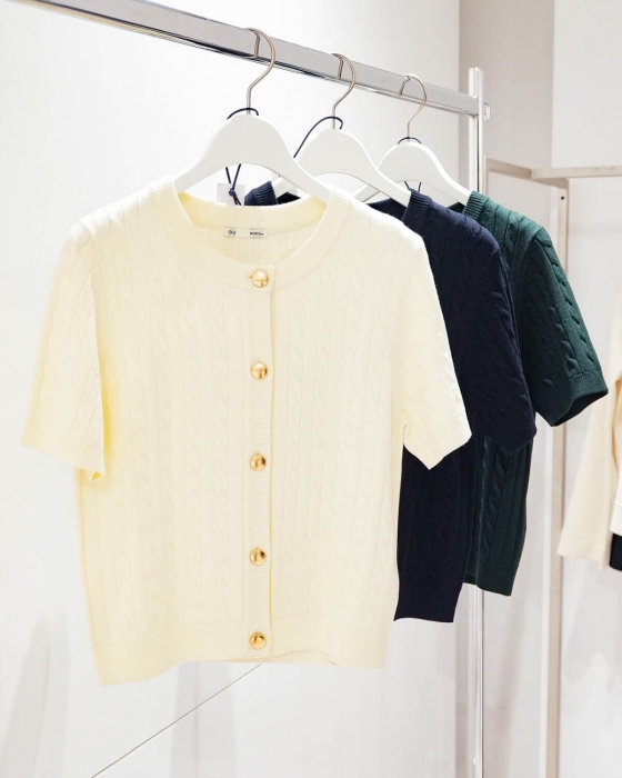 GU2025秋冬新品金扣針織衫