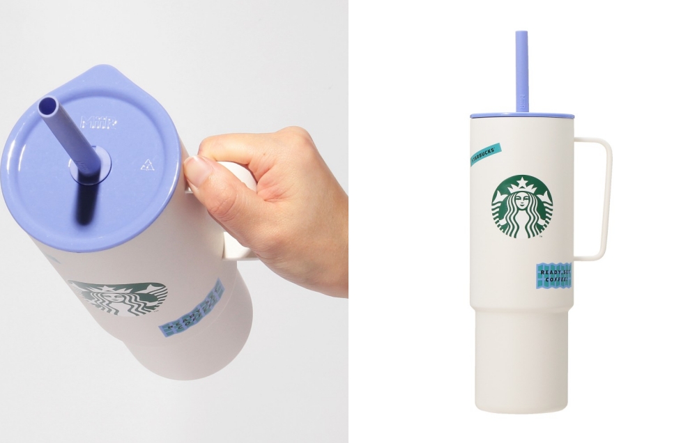 ハンドル付ステンレスコールドカップタンブラーMiiRホワイト932ml