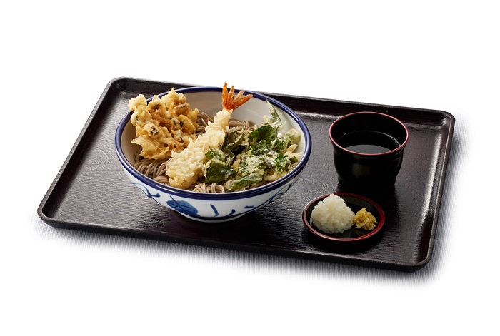 海鰻與皇宮菜的冷蕎麥麵