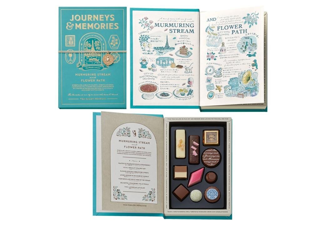 morozoff_喫茶企鵝_旅行日記_書本型巧克力_せせらぎと花の小道_溪水潺潺花朵盛開的小徑