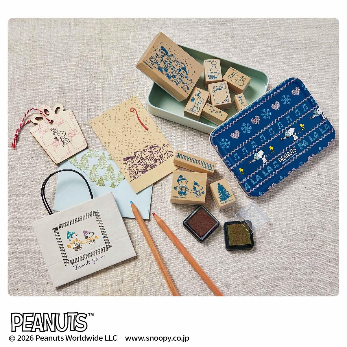 SNOOPY聖誕節印章鐵盒組