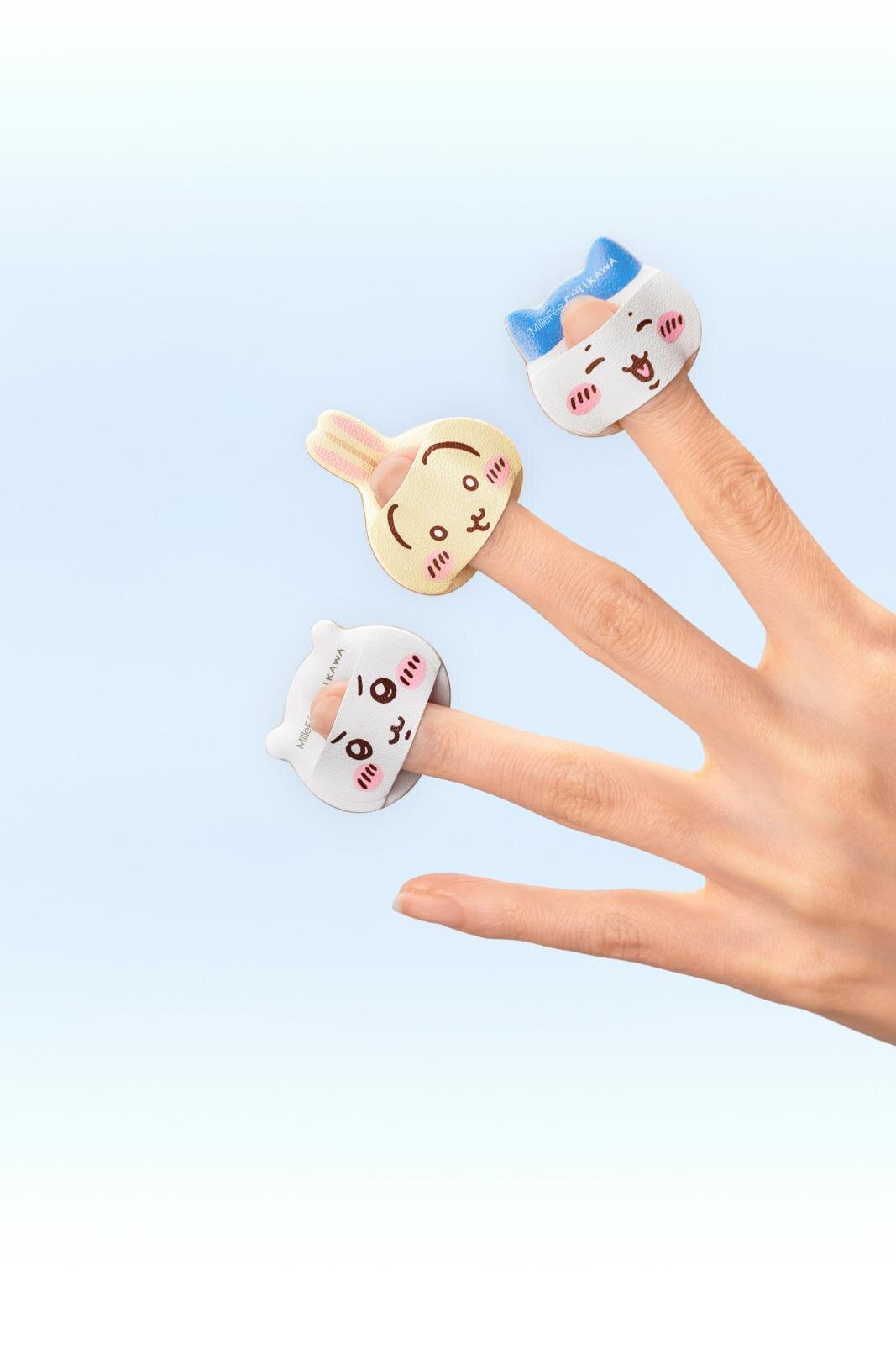 ハチワレ 指パフ、うさぎ 指パフ、ちいかわ 指パフ