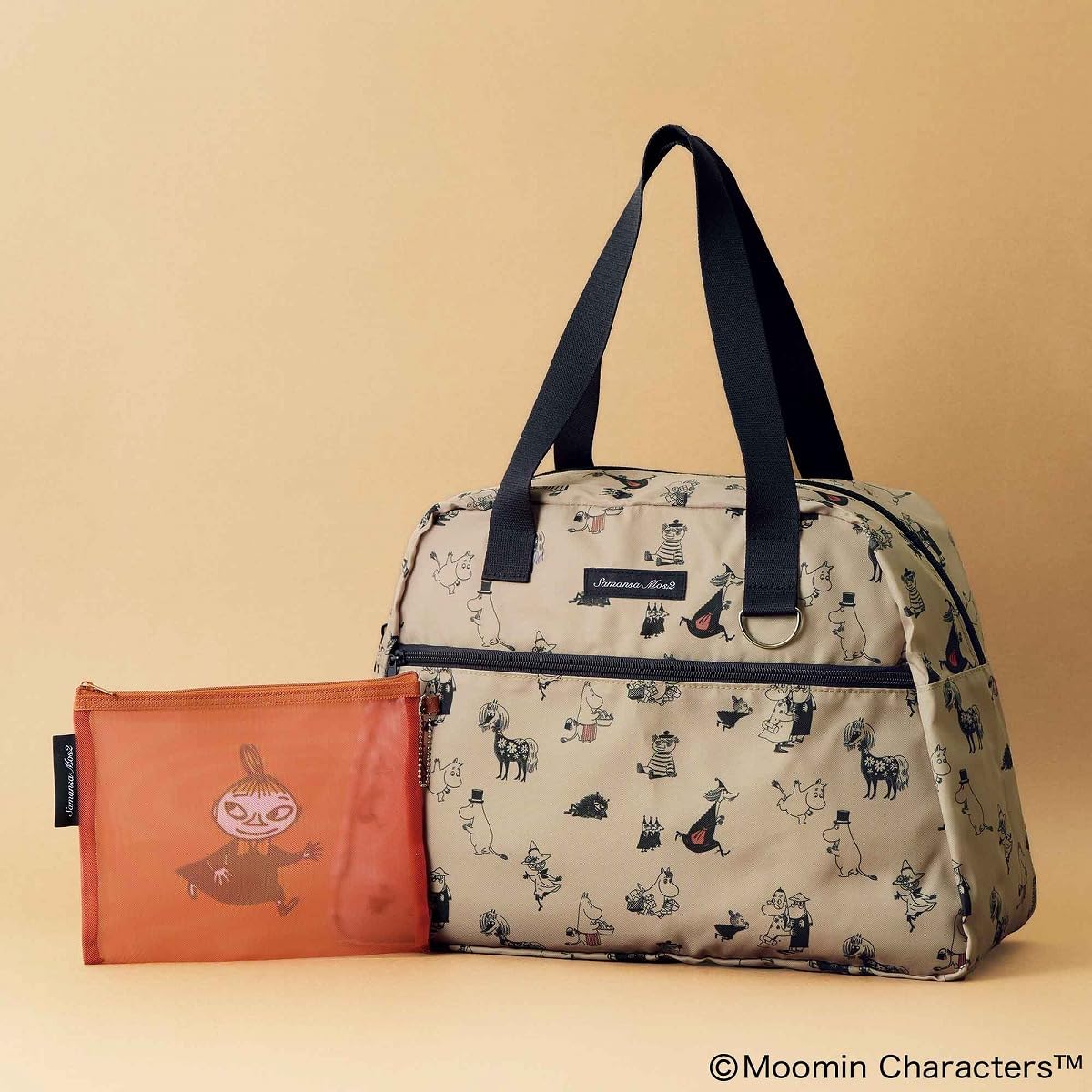 MOOMIN慕敏家族×Samansa Mos2可收纳式波士顿包&网状收纳包