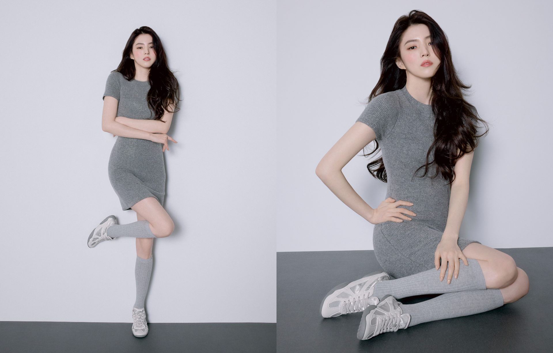 合身洋裝勾勒韓韶禧性感曲線。